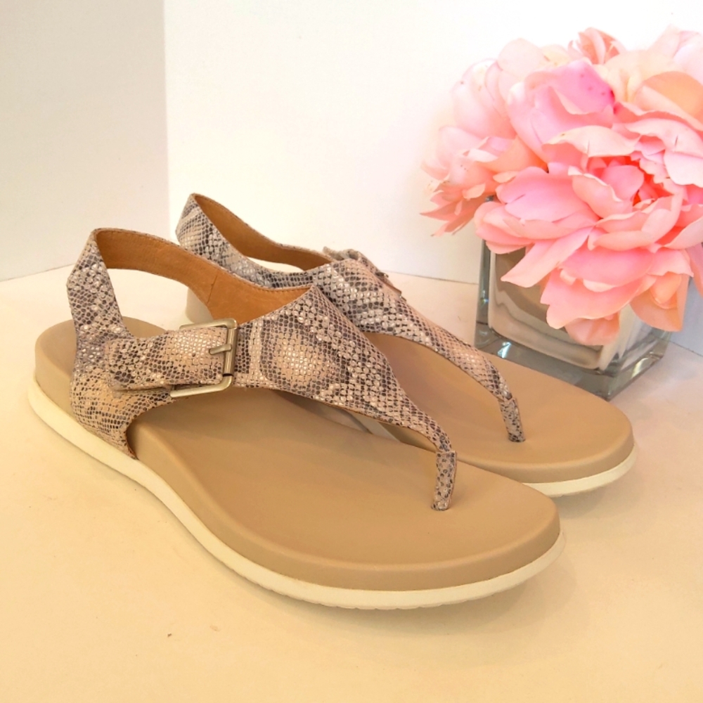 Sofft snake skin print leather sandals